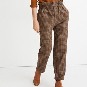 Plaid Paperbag Tapered Pants